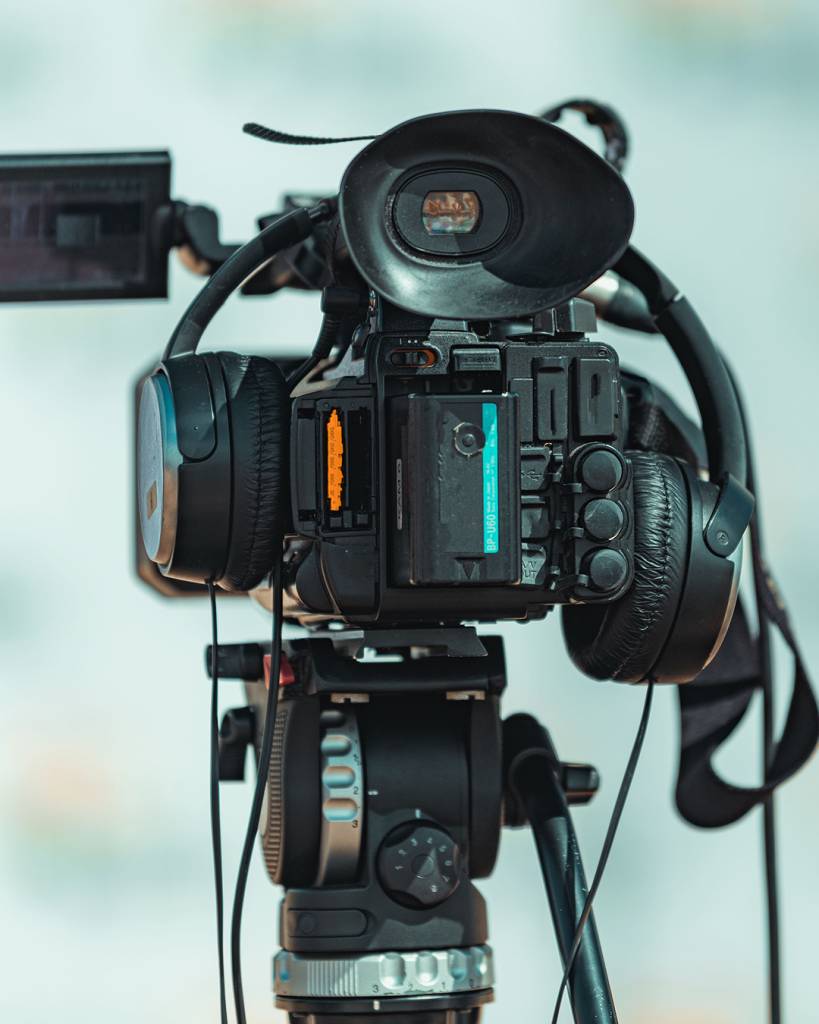 TV Camera Recording a Publicity Event